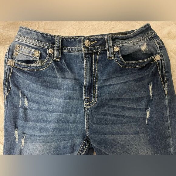 Miss Me Dark Blue Distressed Jeans - Picture 3 of 11